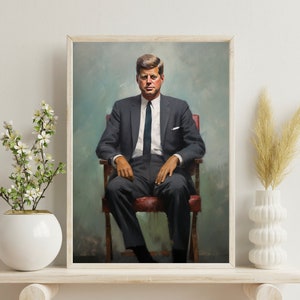 Vibrant JFK Portrait Print: Colorful JFK Art - Presidential Decor - Perfect for Framing - 24X36 - Jfk Decor - Jfk Wall Art - Portrait Decor