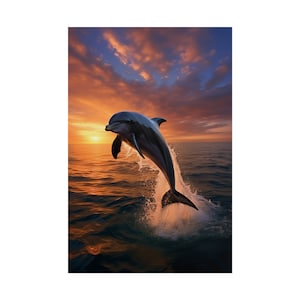 Dolphin Poster Print | Colorful Dolphin Art | Dolphin Wall Decor | Artistic Dolphin | PRINTED Poster | Perfect for Framing | Dolphin Decor