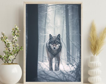 Mysterious Wolf Poster Print | Western Wolf Art | Wolf Wall Decor | Artistic Wolf | PRINTED Poster | Perfect for Framing | Wolf Decor
