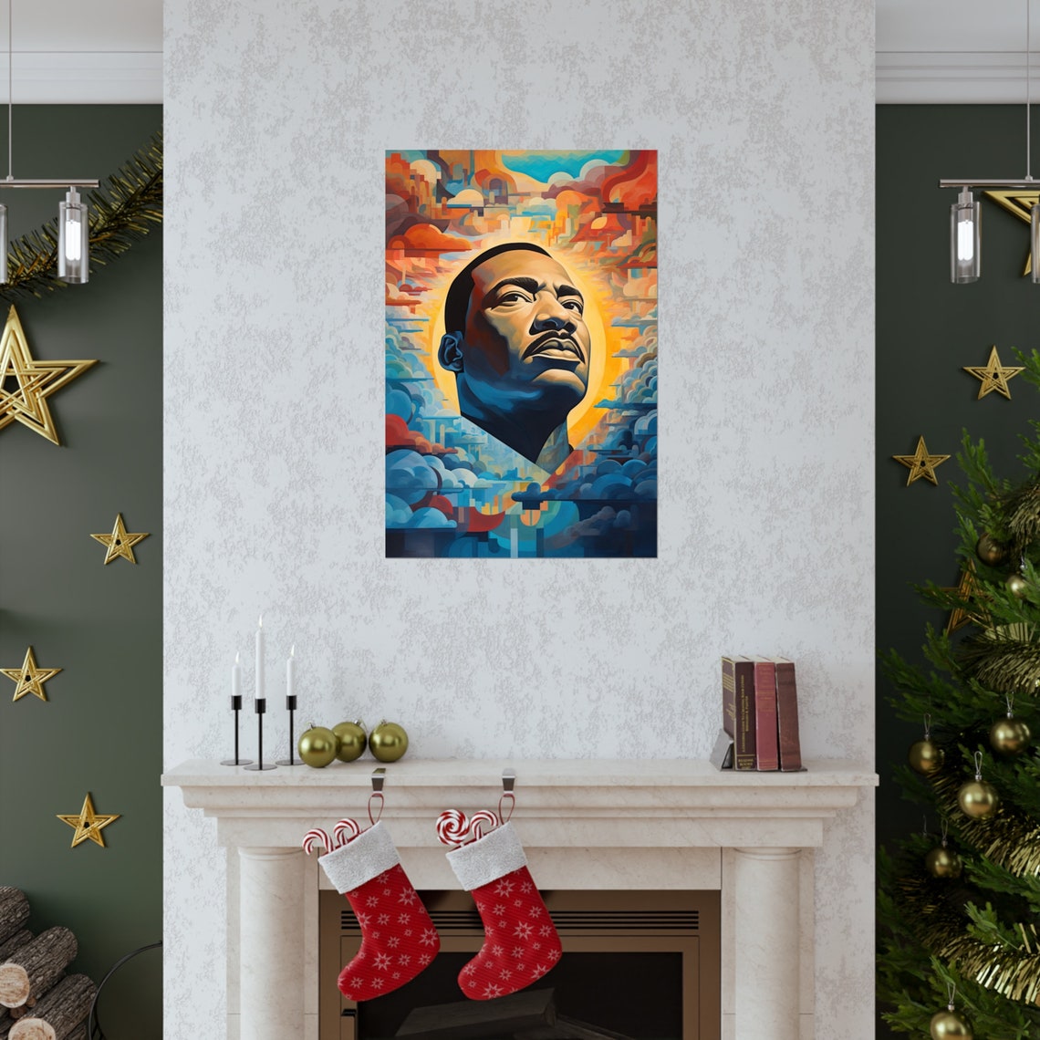MLK Jr. Abstract Print Inspiring Civil Rights Art Vibrant and Impactful ...