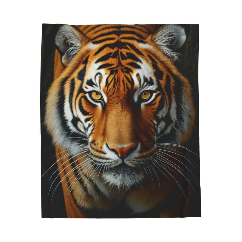 Tiger Plush Blanket | Velveteen Plush Animal Blanket | Majestic Animal Blanket | Big Cat Blanket | Animal Print Plush Blanket | 3 Sizes image 6