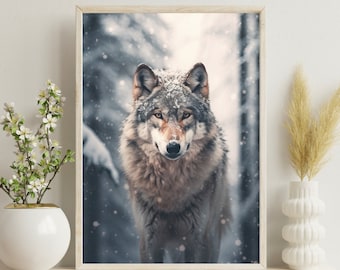 Mysterious Wolf Poster Print | Western Wolf Art | Wolf Wall Decor | Artistic Wolf | PRINTED Poster | Perfect for Framing | Wolf Decor
