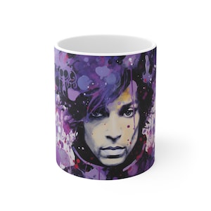 Iconic Prince the Singer Abstract Art Mug | Vibrant Colors | Musician Tribute | Coffee Mug | Gift for Music Lovers | Coffee Lover Mug