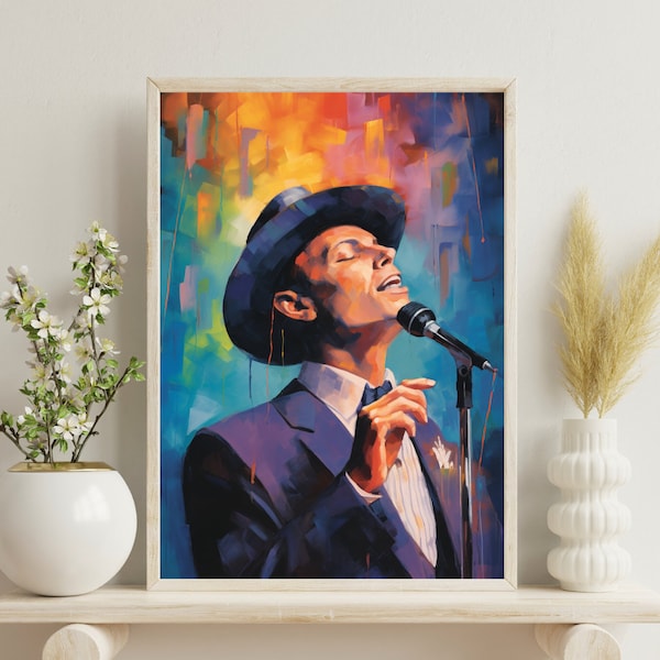 Vibrant Frank Sinatra - Poster Print - Frank Sinatra Decor - Perfect for Framing - 24X36 - Abstract Art Print - Music Art - Music Decor