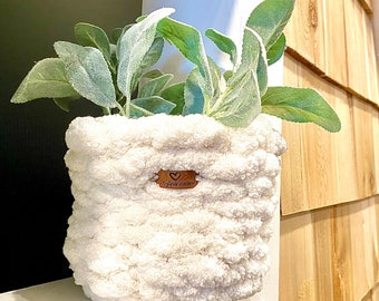 Chunky Knit Basket, Crochet Basket, Chunky Knit, Woven Basket, Catchall Basket, Plant Cozie, Plant Cozy, Easter Basket, Hygge, Basket