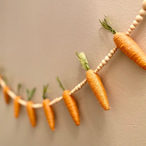 Easter Garland Carrot Garland Easter Banner Spring Decor Etsy