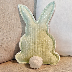 Vintage Quilted Bunny Pillow, Vintage Pillow, Quilted Bunny, Bunny Pillow, Easter Pillow, Spring Decor, Quilted Rabbit Pillow, Bunny Nursery