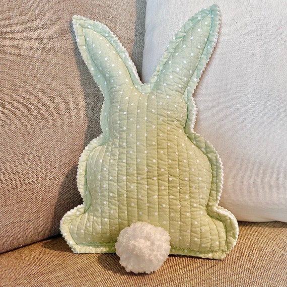 Vintage Quilted Bunny Pillow, Vintage Pillow, Quilted Bunny, Bunny Pillow, Easter Pillow, Spring Decor, Quilted Rabbit Pillow, Bunny Nursery