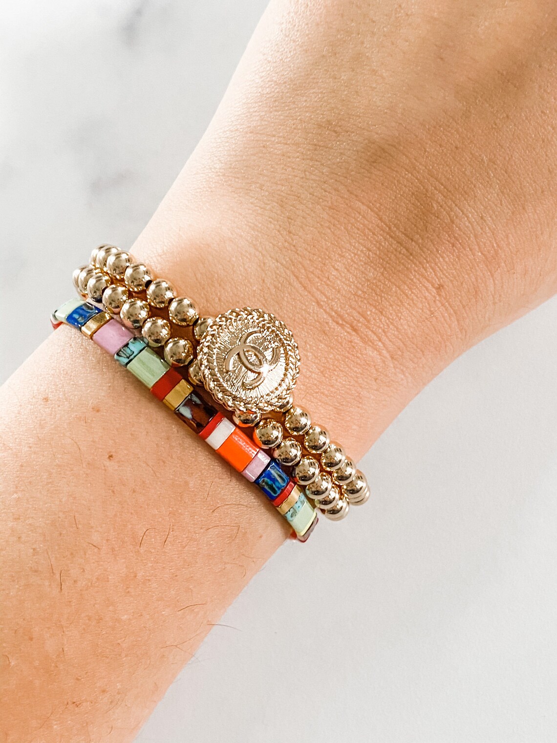 Repurposed Designer Button Bracelet Repurposed/Upcycled Etsy