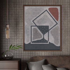 Minimalist Art Print Wall, Decor, Star Map Room Decor, Modern Line Art on Canvas, Unique Sand Timer Gift,  Astrology Print Artwork