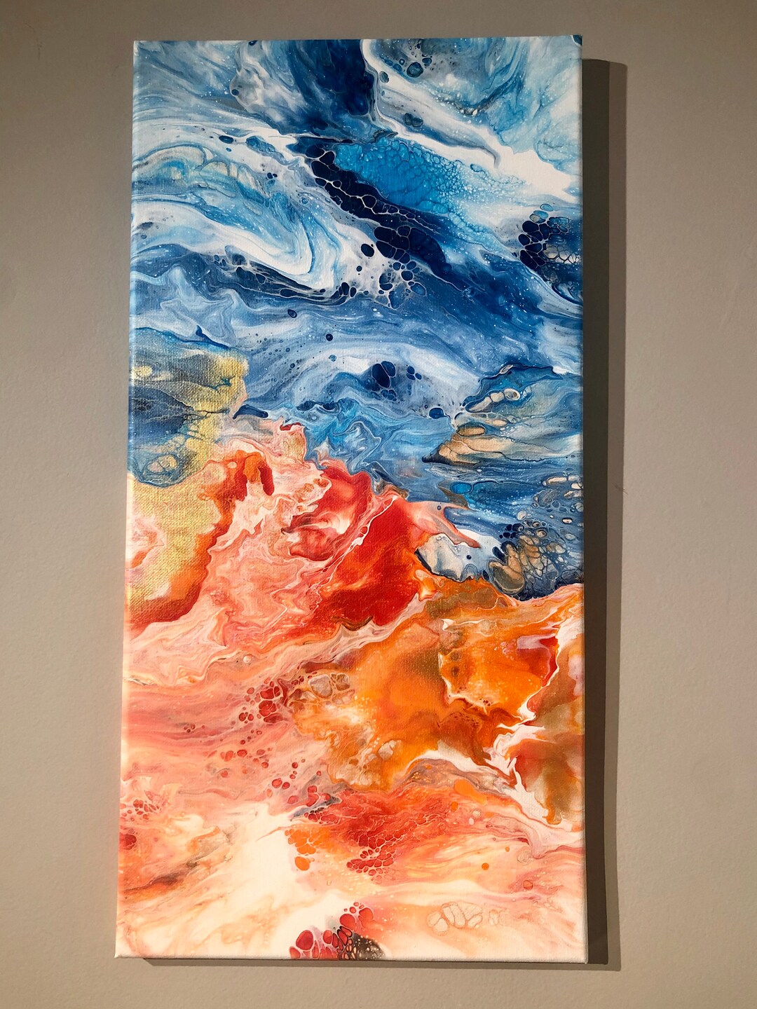 Fire and Ice Dutch Pour Fluid Art Abstract Painting Wall Art - Etsy