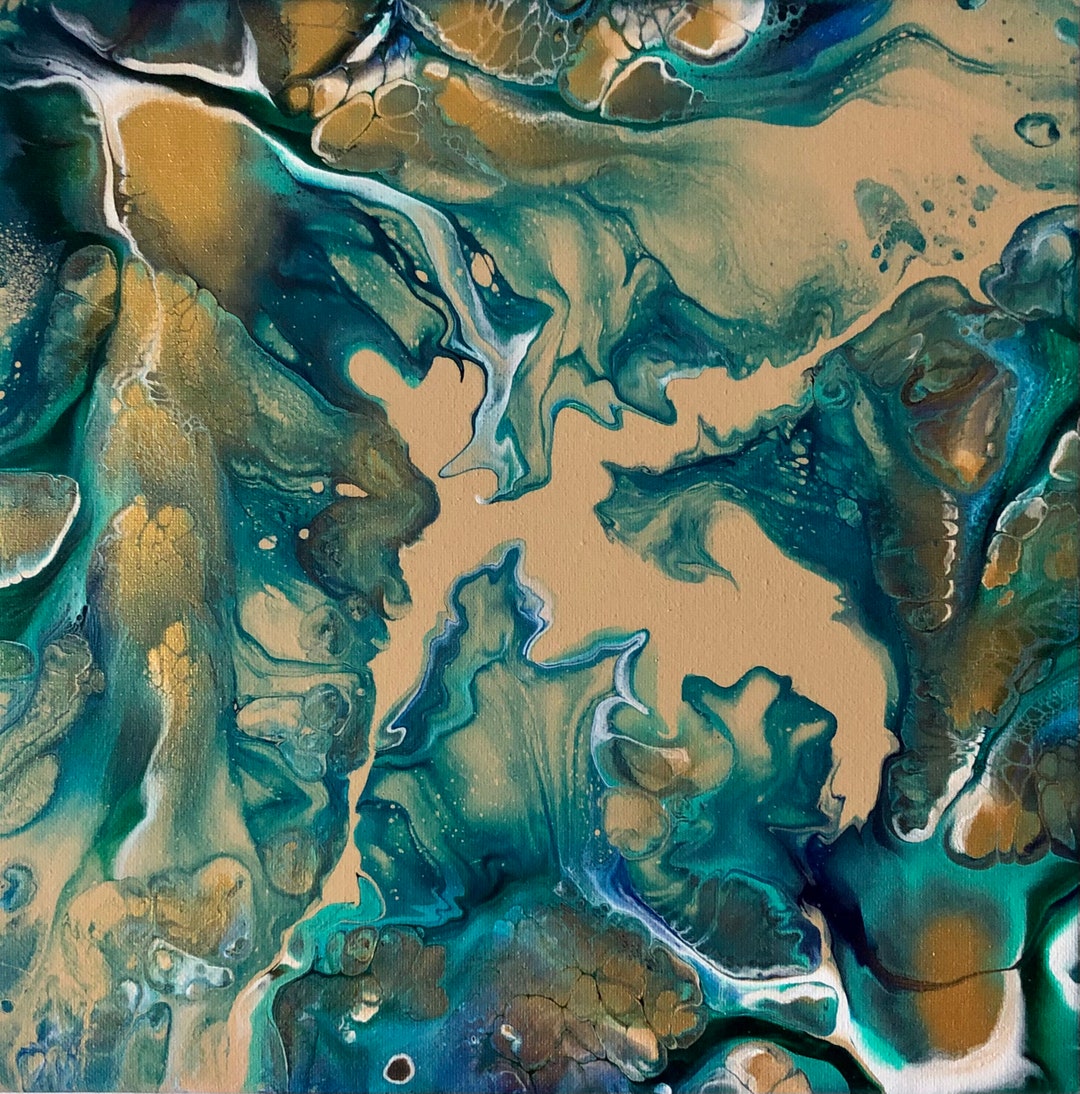 Ocean Inspired Dutch Pour Fluid Art Abstract Painting Wall Art - Etsy