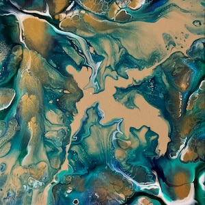 Ocean Inspired Dutch Pour Fluid Art abstract painting wall art