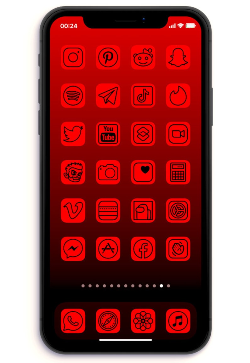 Red Ios Call Icon Red Ios 14 App Icons, Home Screen Aesthetic Icons, 200+ Homescreen Red ...