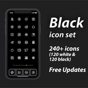 240+ Black & White iOS Icons | Minimalist home screen | black aesthetic | white aesthetic | iOS 14 App Icons | iPhone 12 icon theme