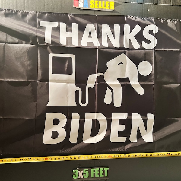 Donald Trump Flag FREE SHIPPING Thanks Biden Gas Pump Save America First Republican Desantis Ivanka USA Veterans Sign Poster 3x5'