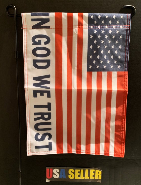 America Garden Flag FREE SHIPPING USA America Proud Veteran In God We Trust Army Salute Trump Desantis Biden Veterans Sign Poster 12x18&quot;