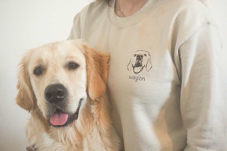 Custom Pet Sweatshirt Custom Dog Sweatshirt Personalised Dog jumper Personalised pet jumper Pet Portrait Personalised Dog Gift image 1