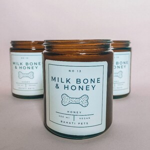 Milkbone & Honey 100% Sojakerze Haustier Geschenke | Geschenke für Hundeliebhaber | Haustier-Eltern Geschenk | Soja Kerzen | Herbstkerzen |