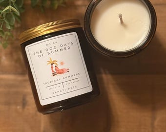 Świeca sojowa Dog Days of Summer, 8 uncji, 100% | Prezenty dla zwierząt | Prezenty dla miłośników psów | Prezent dla właścicieli zwierząt | Świece sojowe | Świece jesienne