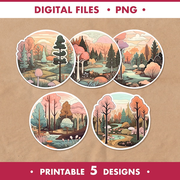 Printable Sticker Nature - Etsy