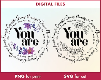 You Are Inspiration SVG, Christian Bible Verse Design (Digital Download)