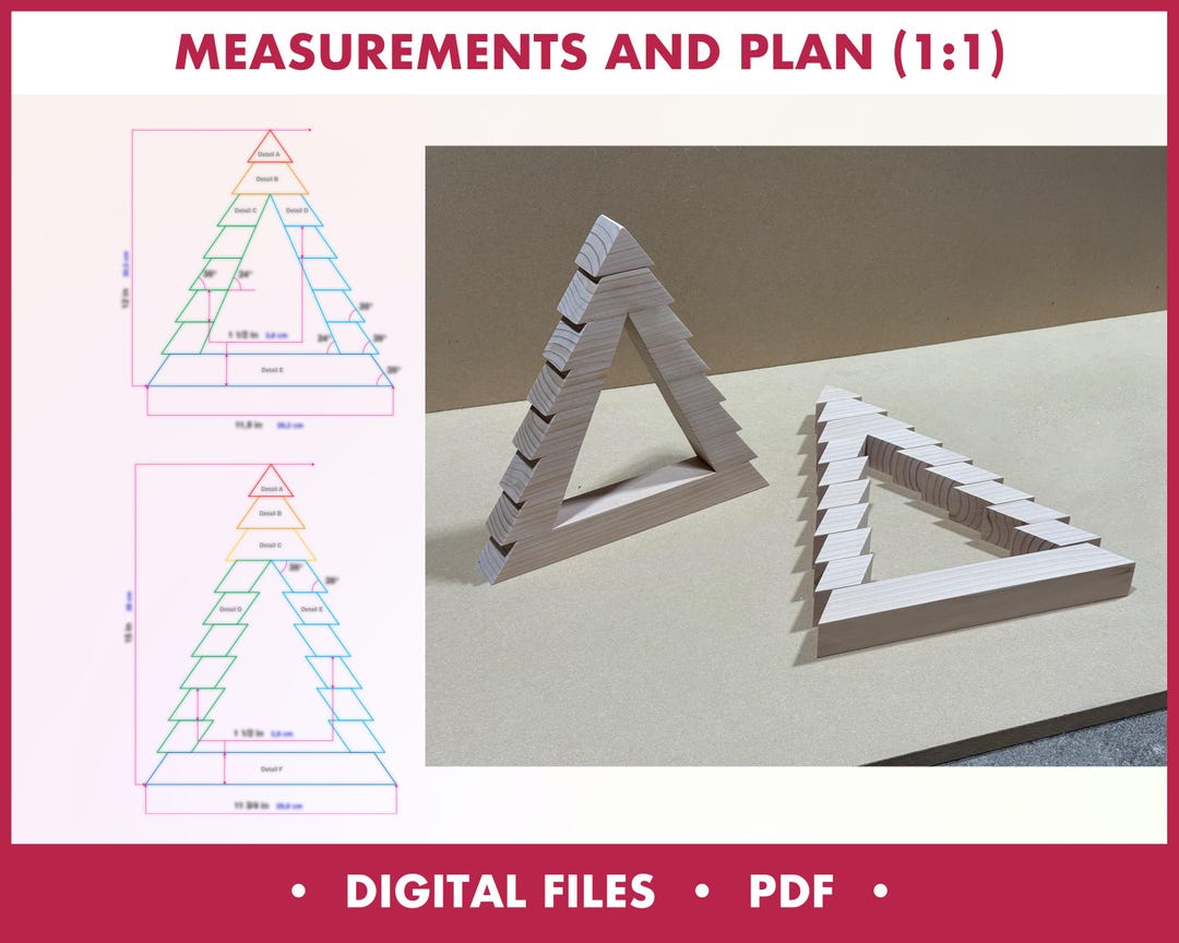 DIY Set of 2 Minimalist Holiday Trees Woodworking Plans (PDF Download) - Etsy