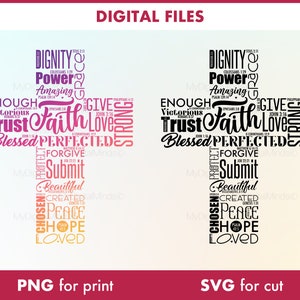 Cross SVG, Bible Verses SVG, Christian Quote, Jesus Heart SVG, Inspirational svg, Sublimation Design, cut file for cricut, Religious svg God