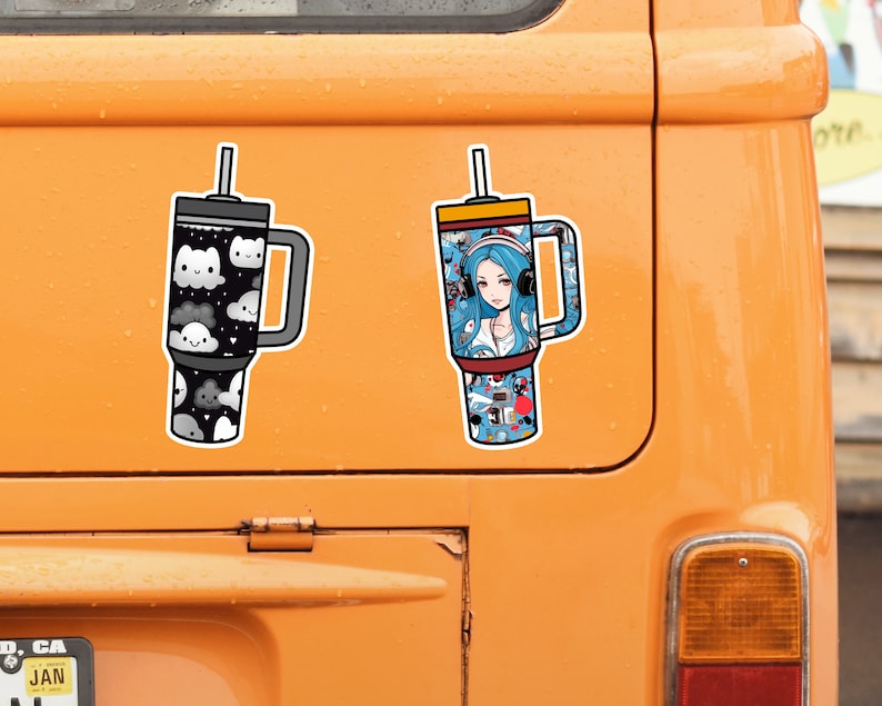 Stanley Tumbler Stickers, Digital Sticker Pack, Coffee Stickers Kawaii ...
