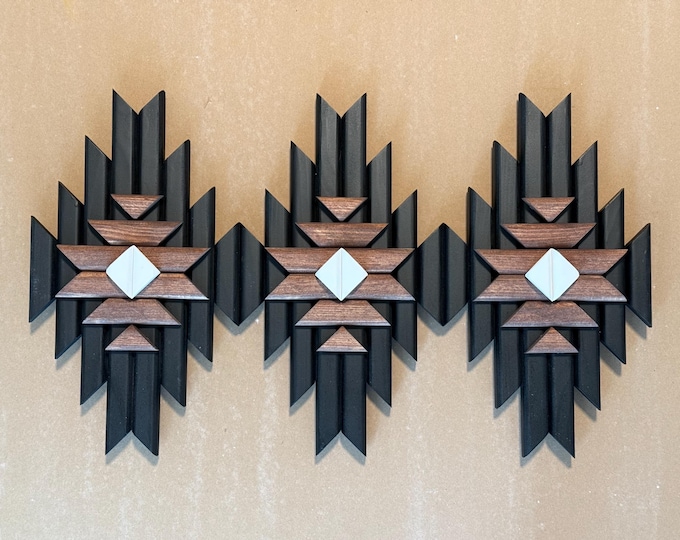 Black / Native American Style Wall Decor, Wooden Aztec Pattern ...
