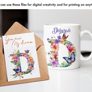 Hello Spring Floral Alphabet, Letter Watercolor Flower, Alphabet ...