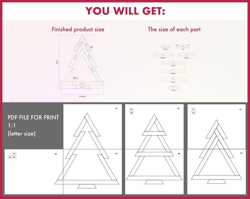 DIY Set of 3 Minimalist Holiday Trees Woodworking Plans (PDF Download ...