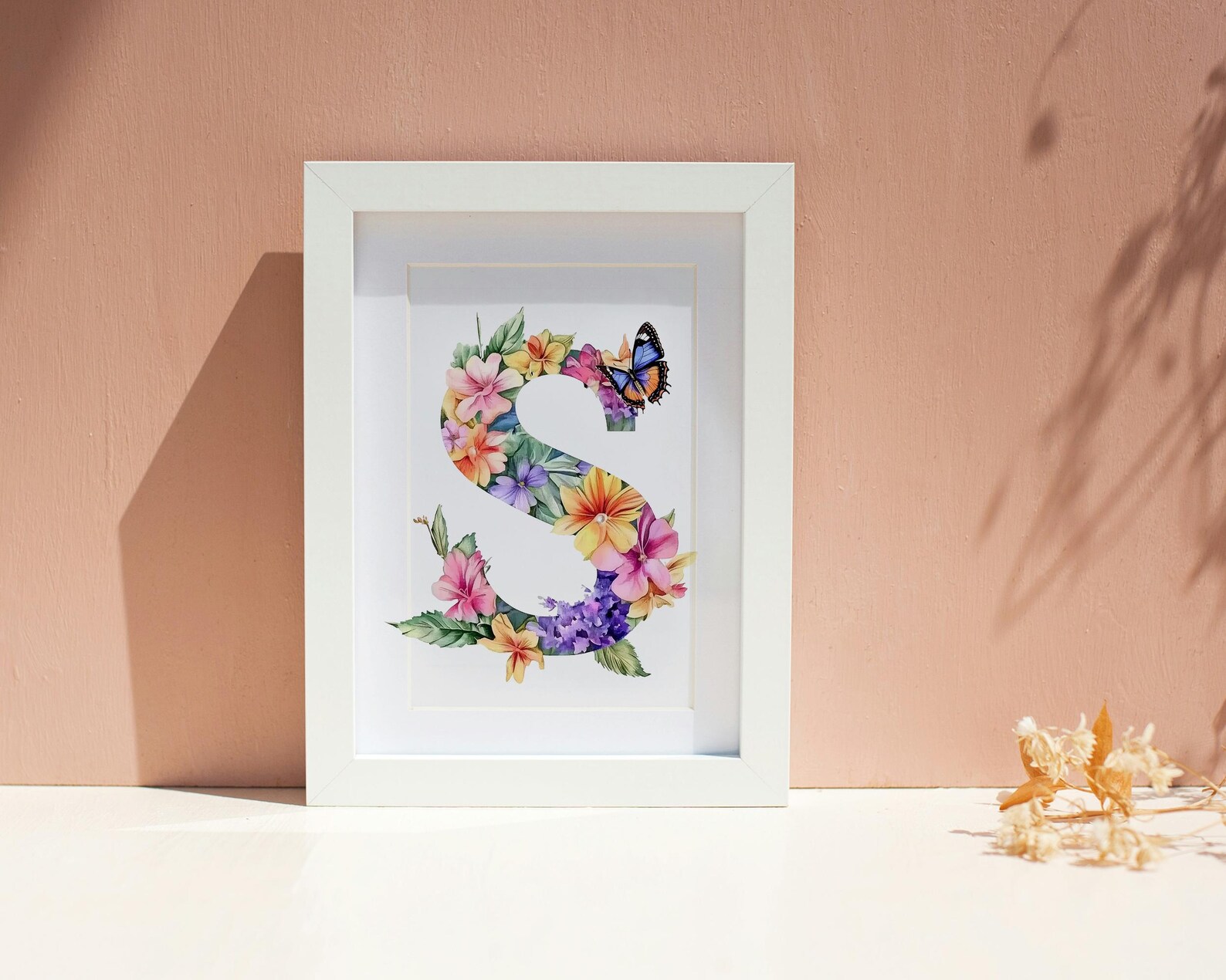 Hello Spring Floral Alphabet, Letter Watercolor Flower, Alphabet ...