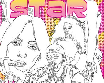 2020s Pop Star Colouring Book - signed by the artist