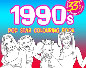 1990s Pop Star Colouring Book - digital download