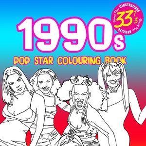 1990s Pop Star Colouring Book - digital download