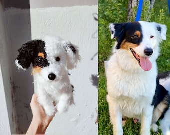 カスタムかぎ針編み犬、あみぐるみカスタムペット、かぎ針編みペットメモリアル、そっくり犬、パーソナライズされた犬、犬好きへのギフト、ぬいぐるみ犬