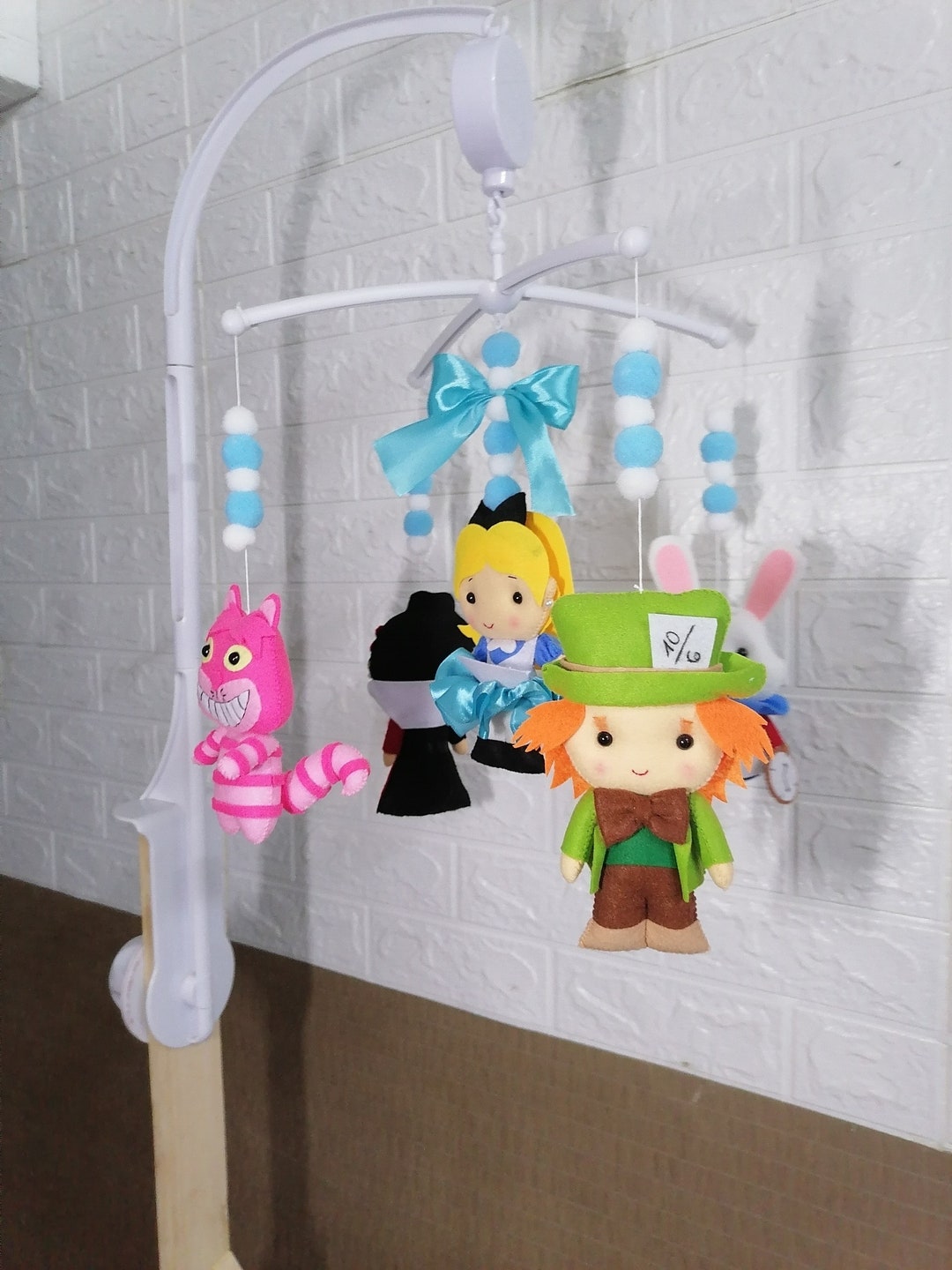Alice in Wonderland handmade musical baby crib mobile || Nursery