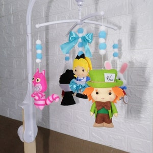Alice in Wonderland handmade musical baby crib mobile || Nursery Decoration || Boys and Girls || Newborn Infant Baby Toddler Nursery Toy