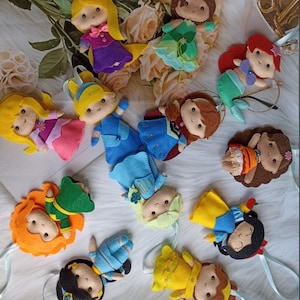 Princesses Felt Ornaments || Princesses Felt Doll || Nursery Garland ||Nursery Decoration || Newborn Infant Toddler Nursery