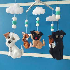 Custom Dog Baby handmade musical baby crib mobile || Nursery Decoration || Boys and Girls || Newborn Baby Toddler Nursery Toy Black Panther