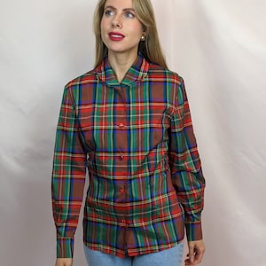 Red Checkered Blouse Etsy UK
