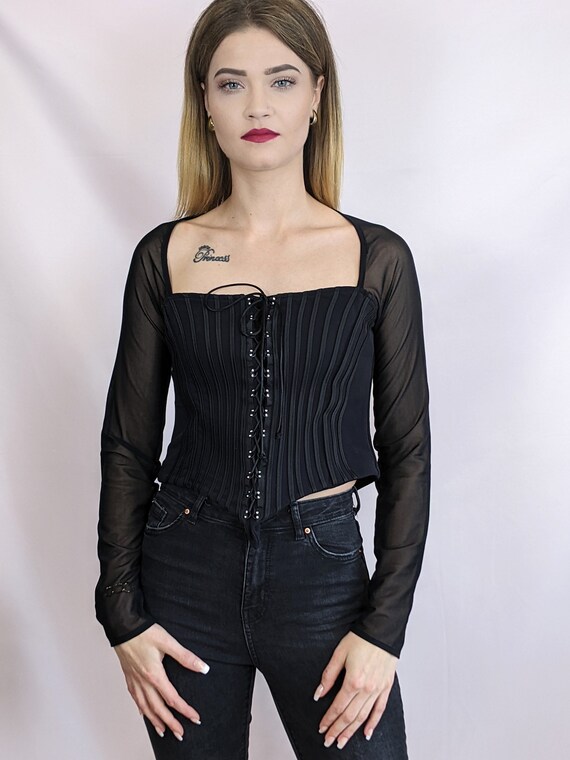 トップス VINTAGE RIBBED CORSET TOP_SLEEVELESS トップス VINTAGE