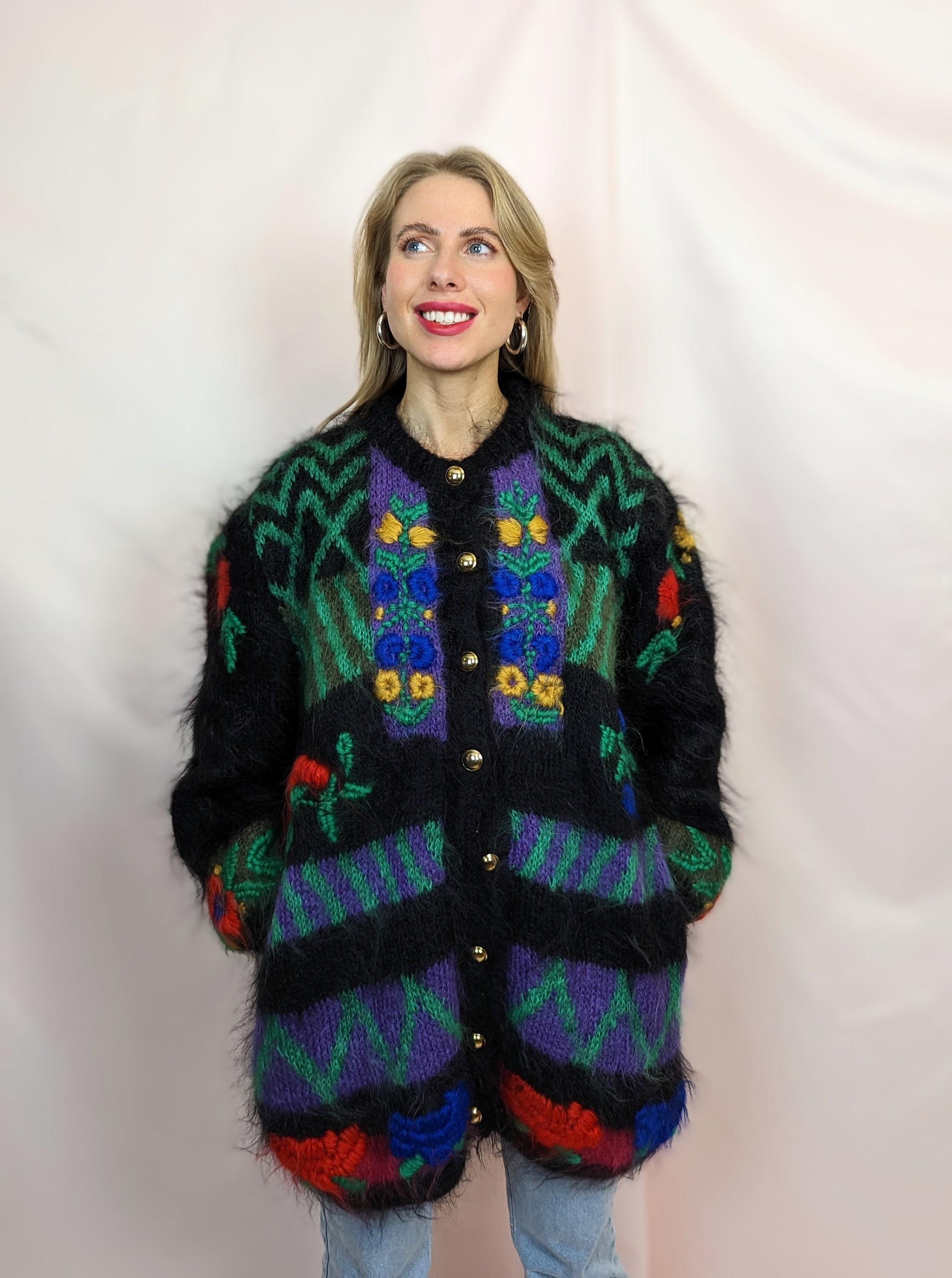 Vintage Mohair Cardigan - Etsy Vintage Mohair Cardigan - Etsy