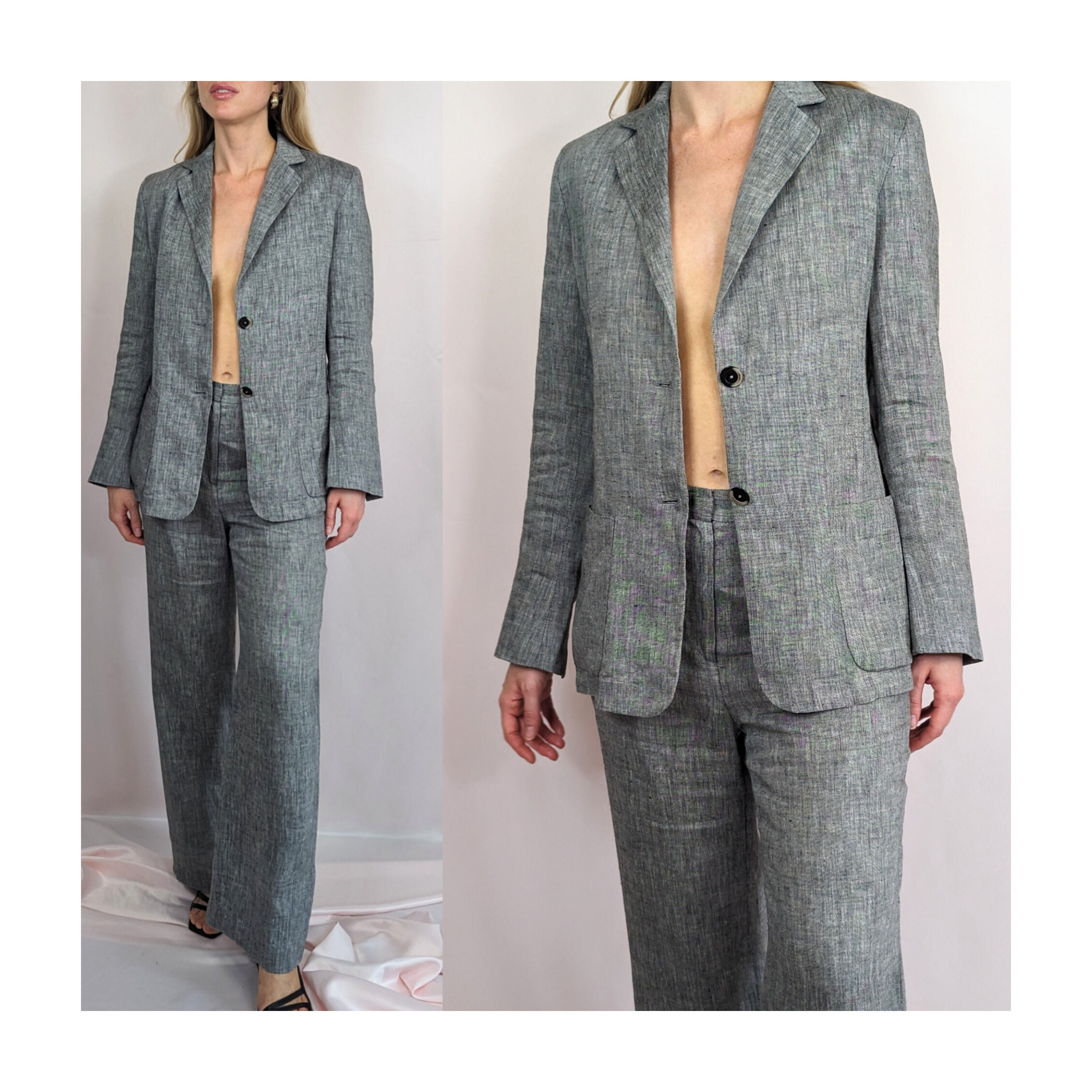 Pantaloni Tuta Largo Grigi Y2K &ndash; Vintage Anni 2000, Taglia L, Uomo