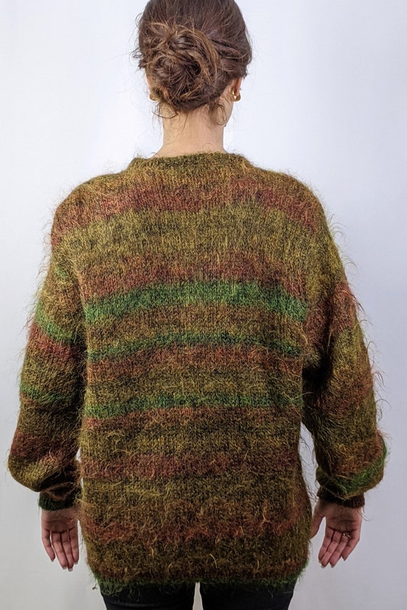 True Vintage Hand Knitted 1990s Mohair and Wool Striped