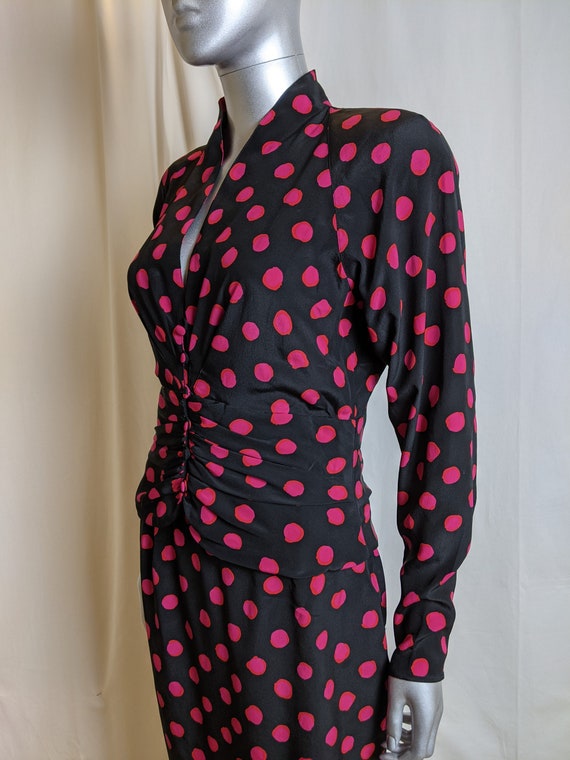 Vintage Silk Set Blouse and Skirt