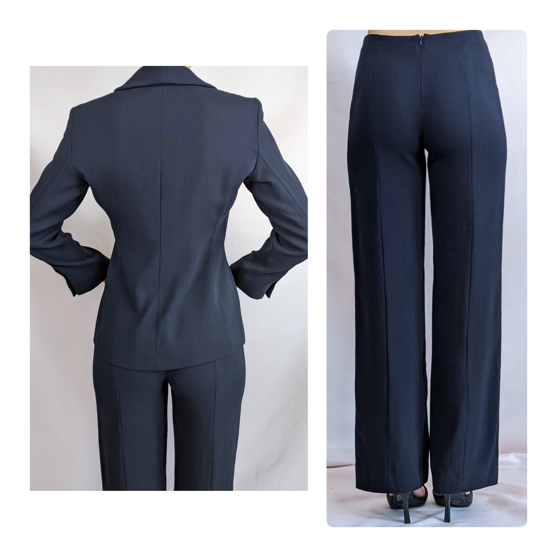 True Vintage 1990s / 2000s 100% Wool Classic Chic Pants Suit True Vintage 1990s / 2000s 100% Wool Classic Chic Pants Suit