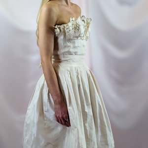 1986 Murray Arbeid Silver Glitter Stars & Bows Ballgown Dress