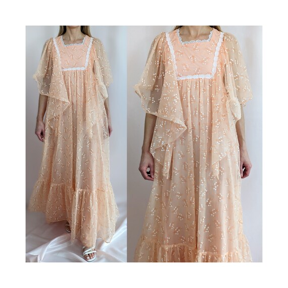 Vintage Glam Flutter Sleeve Maxi Dress